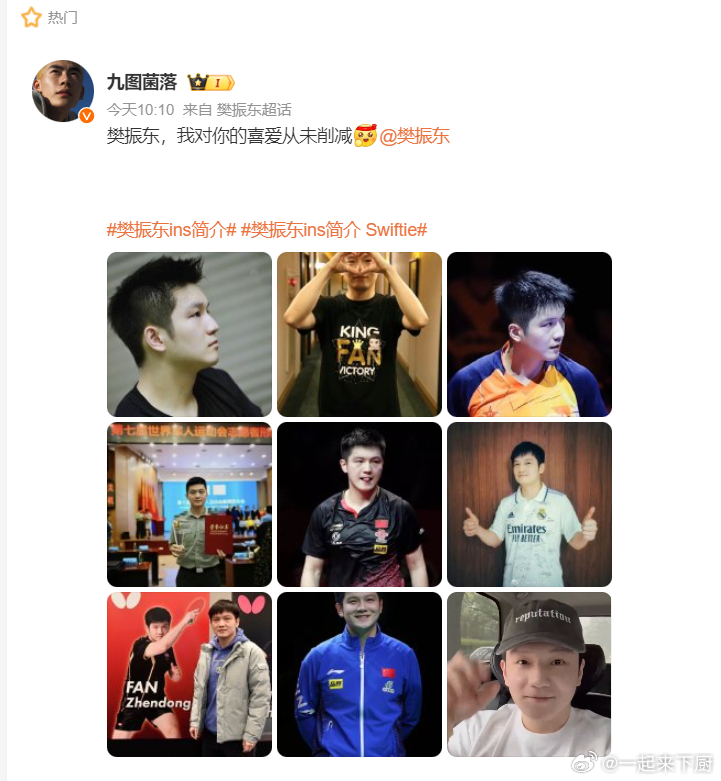 Swiftie眼中的乒坛传奇，樊振东的ins简介